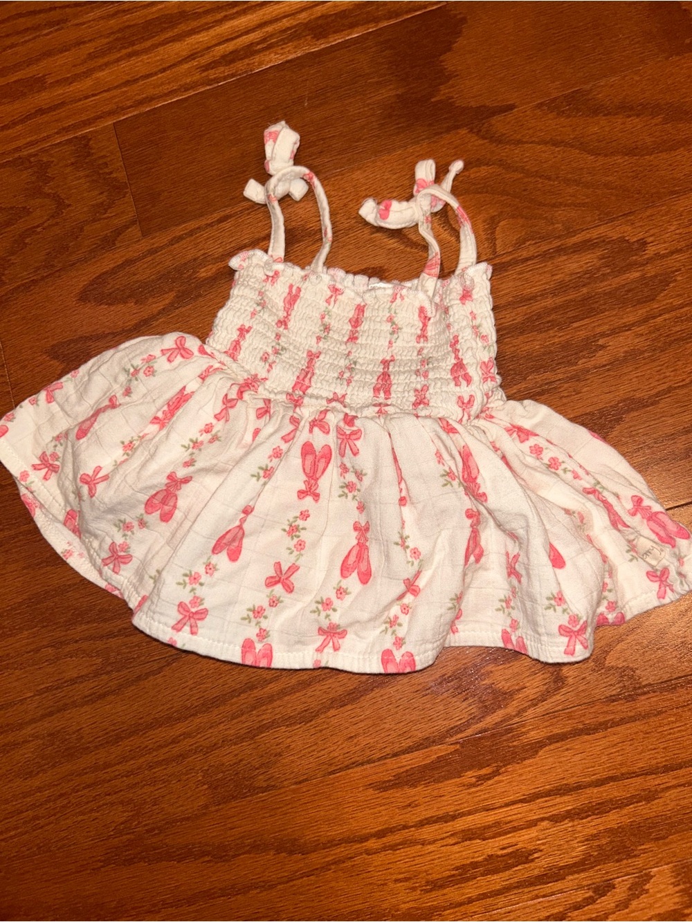 Milkberry Pink Floral Ballerina Smocked Dress